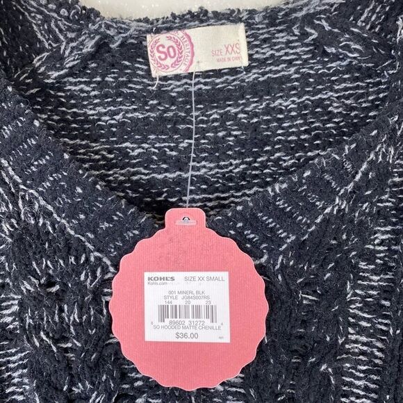 SO Black & Grey Marled Knit Hooded Sweater - Picture 5 of 7